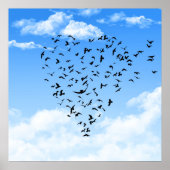 Vogelkudde van de poster van het hart van de liefd (Voorkant)