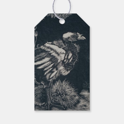 Vogelkuiken uit zijn nest (door Jan Mankes) Cadeaulabel (Voorkant)