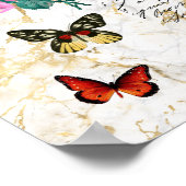 vogelkunst, bloemen, botervliegen, letters poster (Hoek)