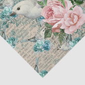  vogelkunst, bloemen oude letters weefsel papier (Detail)