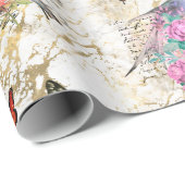  vogelkunst, bloemen, vlinders oude letters cadeaupapier (Rol Hoek)