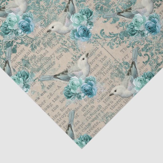  vogelkunst en bloemen tissuepapier (Detail)