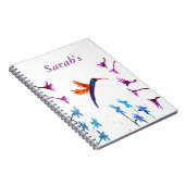 Vogelkunst Floral Hummingbird op maat Notitieboek (Rechterzijde)