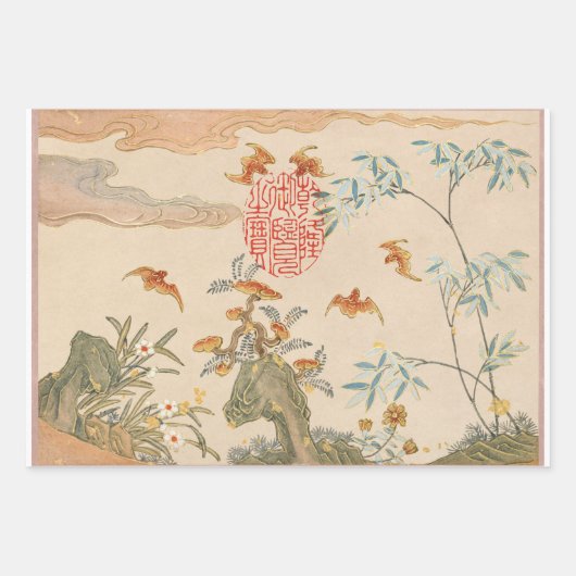  vogelkunst inpakpapier vel (Voorkant)