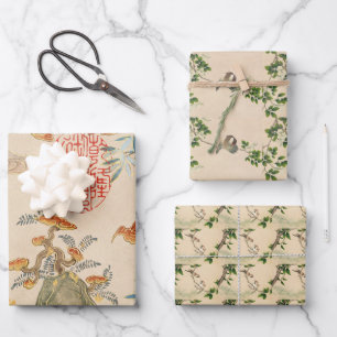 vogelkunst inpakpapier vel