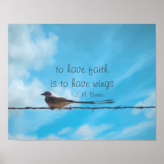 vogelkunst met een inspirerend citaat om vertrouwe poster (Voorkant)