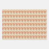  vogelkunst oranje inpakpapier vel (Voorkant 3)