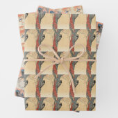  vogelkunst oranje inpakpapier vel (In situ)