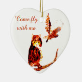 Vogelkunst Tawny - Eigenaars - Aangepast Keramisch Ornament (Rechts)