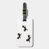 Vogelkunst vliegende Puffins Bagagelabel (Voorkant verticaal)