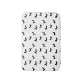 Vogelkunst vliegende Puffins, zwart wit patroon Badmat (Voorkant Verticaal)