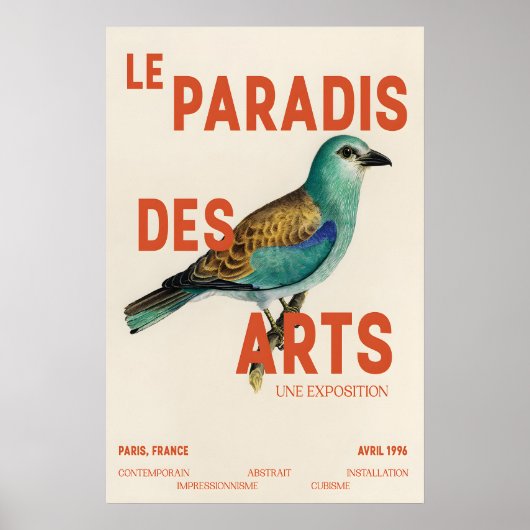 Vogelkunsttentoonstelling Poster Abstract Impressi (Voorkant)