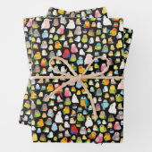 Vogellakken (zwart) inpakpapier vel (In situ)