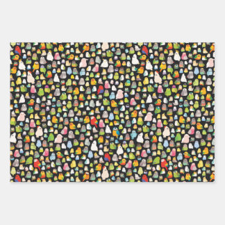 Vogellakken (zwart) inpakpapier vel