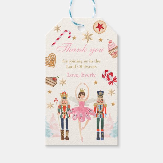 Vogelland met de voedselkraker "Sweet Birthday Fav Cadeaulabel (Voorkant)