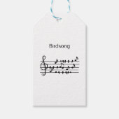 Vogellied, vogels op een lijn, aanpasbaar cadeaulabel (Voorkant)