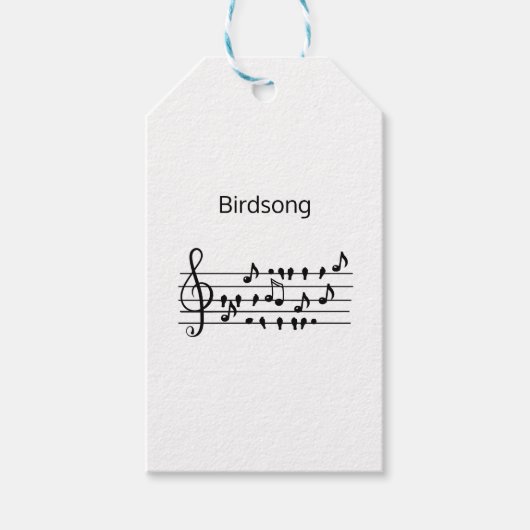 Vogellied, vogels op een lijn, aanpasbaar cadeaulabel (Voorkant)