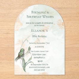 Vogelliedjes en beste wensen Acryl uitnodiging