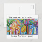 Vogelliedjes uit de tuin aankondigingskaart (Voorkant / Achterkant)