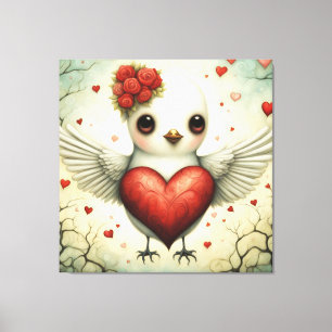 Vogelliefde 2 canvas afdruk