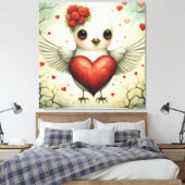 Vogelliefde 2 canvas afdruk (Insitu (Slaapkamer))