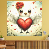Vogelliefde 2 canvas afdruk (Insitu (Woonkamer))
