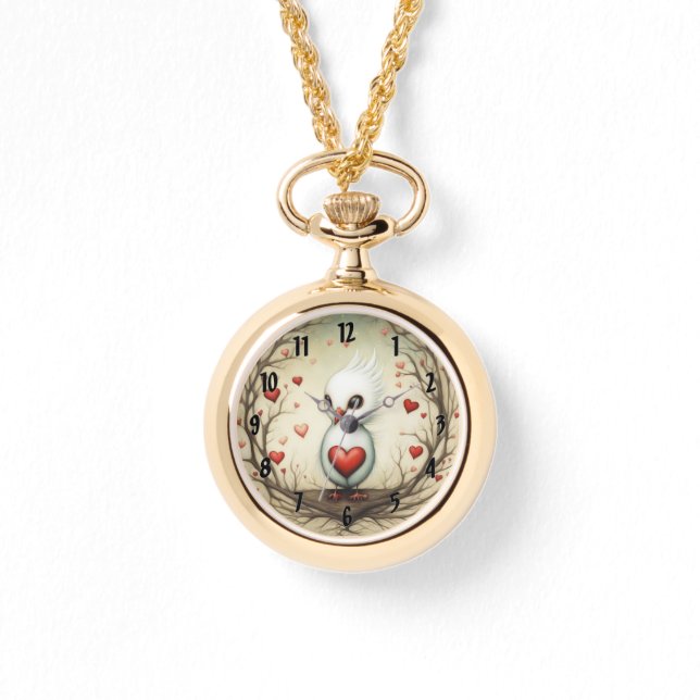 Vogelliefde 4 horloge (Voorkant)