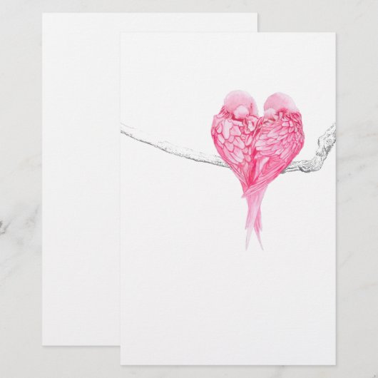 vogelliefde briefpapier (Voorkant / Achterkant)