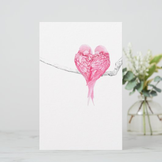 vogelliefde briefpapier (Staand voorkant)