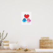Vogelliefdeshemelballonnen Poster (Keuken)