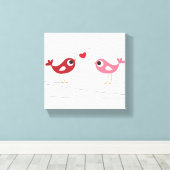 vogelliefdeskaart canvas afdruk (Insitu (Houten vloer))