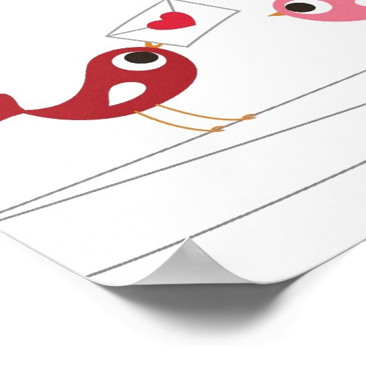 vogelliefdeskaart poster (Hoek)