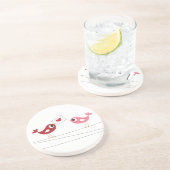 vogelliefdeskaart zandsteen onderzetter (Zijkant)