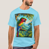 Vogelliefhebber Macaw Parrot Blue T-shirt (Voorkant)