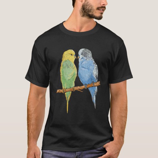 Vogelliefhebber Parkiet Liefhebbers zoet vogeltje, T-shirt (Voorkant)
