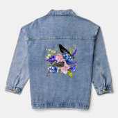 Vogelliefhebbers Bloemige Merel Spijkerjas Denim Jacket (Achterkant)