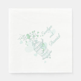 Vogelliefhebbers groene luncheon in luiers servetten