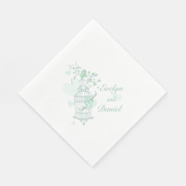 Vogelliefhebbers groene luncheon in luiers servetten