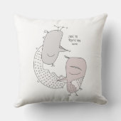 Vogelliefhebbers moody herfst schattige cartoon kussen (Achterkant)