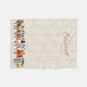 Vogellijn en duif fleece deken (Voorkant (Horizontaal))