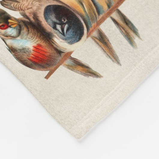 Vogellijn en duif fleece deken (Hoek)