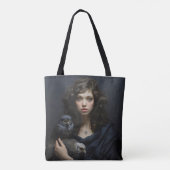 Vogelmeisje Tote Bag (Achterkant)