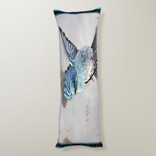 Vogelmodellen: Berg Bluebird 01-02 Lichaamskussen (Achterkant (Verticaal))