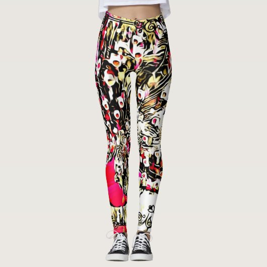 Vogelmodellen:  pacocks 01 leggings (Voorkant)