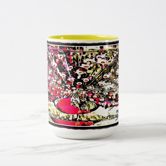 Vogelmodellen:  pacocks 01 tweekleurige koffiemok (Center)