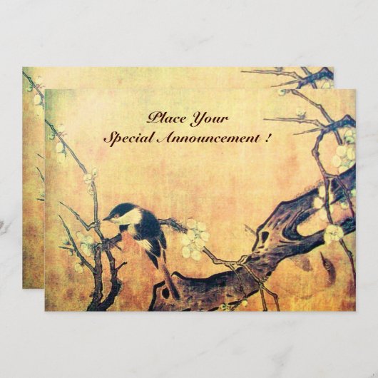 VOGELMONOGRAM, Geel bruin Aankondiging (Voorkant / Achterkant)