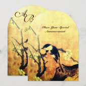VOGELMONOGRAM, Geel bruin Kaart (Voorkant / Achterkant)