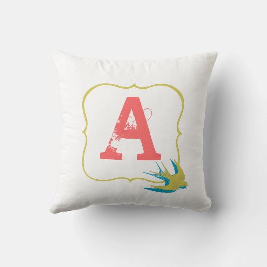  vogelmonogram Pillow Kussen (Achterkant)