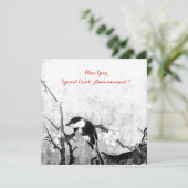 VOGELMONOGRAM, zilvermetelpapier Aankondiging (Staand voorkant)