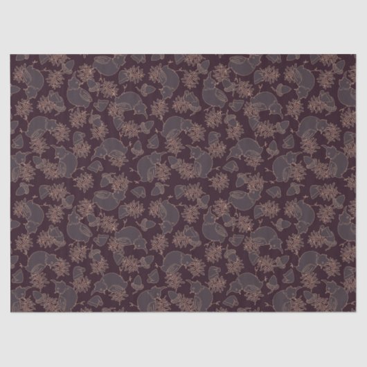 Vogelmotief op donker en elegant tissuepapier (Voorkant)